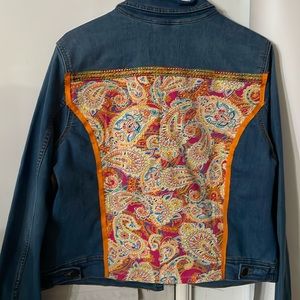 Upcycled brand new blue jeans jacket size Large.!